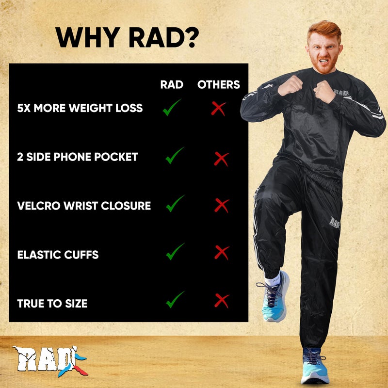 RAD Sauna Sweat Suit for Men & Women (Medium To 6XL) for Weight Loss & Fat Burn Sweating Suit (White, Large) - Image 5